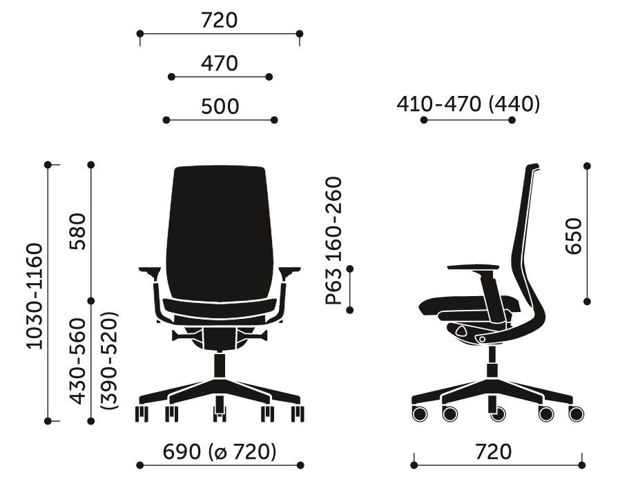 Wymiary fotela obrotowego